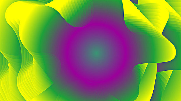 流体形状与波浪线组成的彩色几何抽象背景