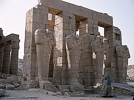 拉美西斯二世神殿,雕塑,路克索神庙,底比斯,埃及