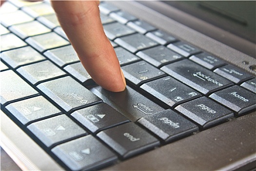 手指,推,按键,键盘