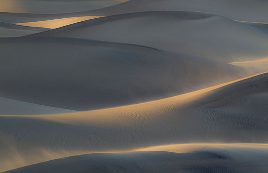 马斯奎特沙丘,风吹,早晨,死亡谷国家公园,莫哈维沙漠,加利福尼亚,美国,北美