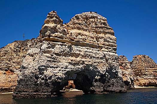 悬崖,靠近,拉各斯,阿尔加维,葡萄牙,欧洲