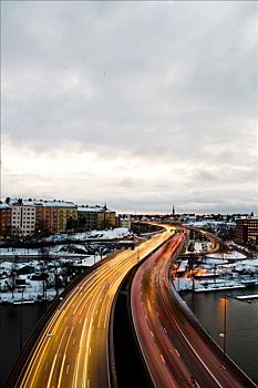 交通,冬天,斯德哥尔摩,瑞典