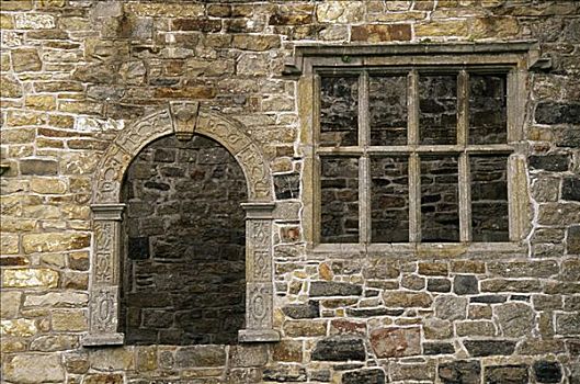 窗户,城堡,多纳格,爱尔兰
