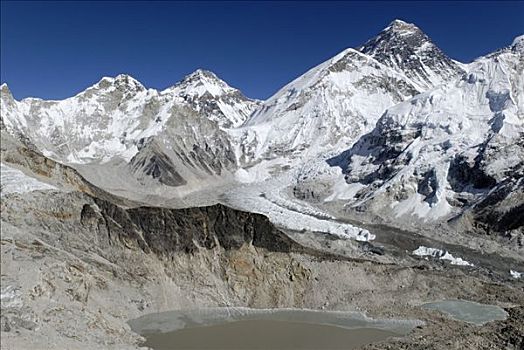 著名,珠穆朗玛峰,昆布,冰河,萨加玛塔国家公园,尼泊尔