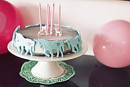 生日蛋糕,装饰,独角兽