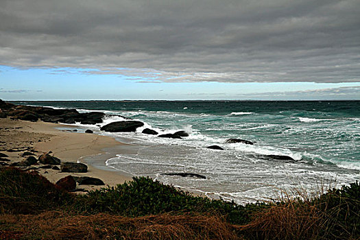 风暴,海岸线,外皮,小湾,西澳大利亚州