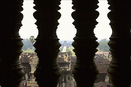 庙宇,栏杆,塔普伦寺,吴哥窟,收获,柬埔寨