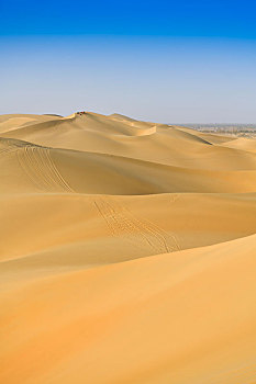 阳光下的塔克拉玛干沙漠