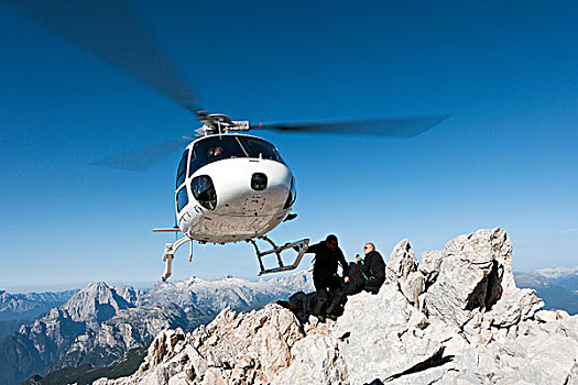 直升飞机,落下,山,白云岩,意大利