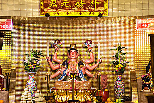 女神,雕塑,庙宇,香港