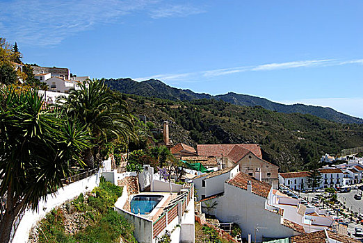 城镇,屋顶,弗里希里亚纳,西班牙