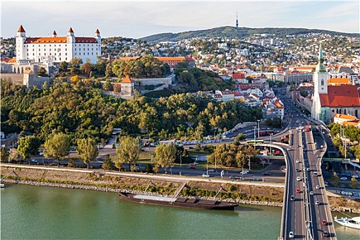 多瑙河,水岸,布拉迪斯拉瓦,老城