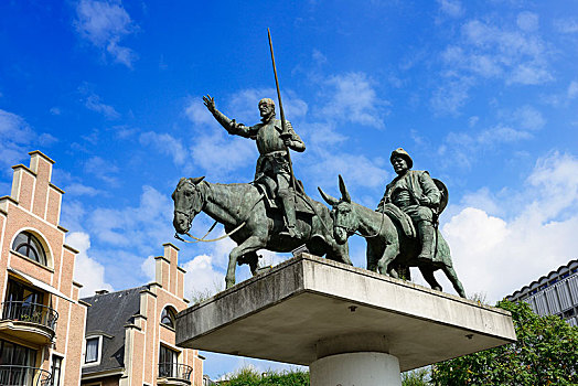 堂吉诃德,纪念建筑,地点,布鲁塞尔,比利时,欧洲