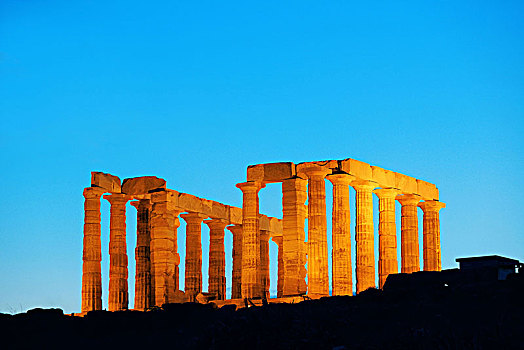 海神殿,黄昏,靠近,雅典,希腊