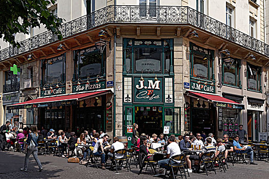 街头咖啡馆,地点,鲁昂,上诺曼底,法国,欧洲