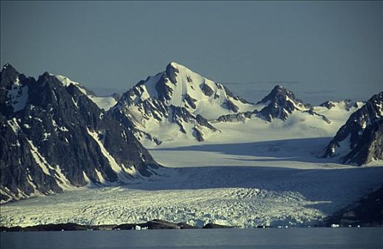 冰河,斯匹次卑尔根岛,斯瓦尔巴特群岛,北极,挪威