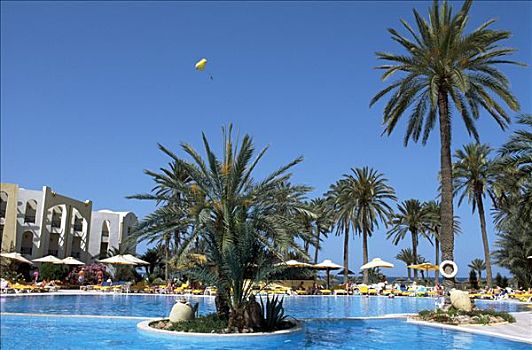 游泳池,星,酒店,突尼斯,非洲