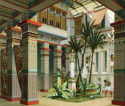 古埃及,宫殿,室内,艺术家