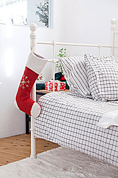 圣诞袜,沙发,把手