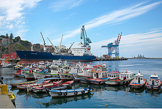 船,港口,瓦尔帕莱索,智利