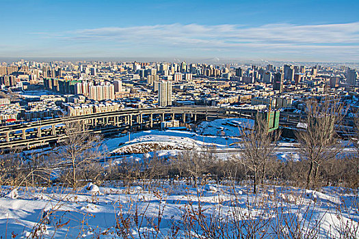 乌鲁木齐冬季城市风光