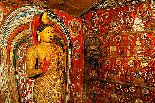 佛教,雕塑,庙宇,康提,地区,斯里兰卡,一月,2009年
