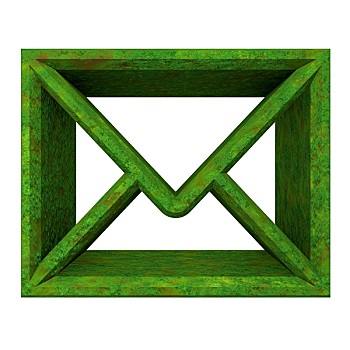 信封,电子邮件,象征,草丛