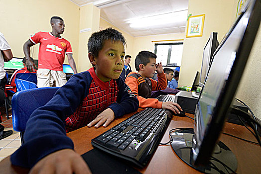 男孩,电脑,计算机科学,授课,交际,波哥大,哥伦比亚,南美