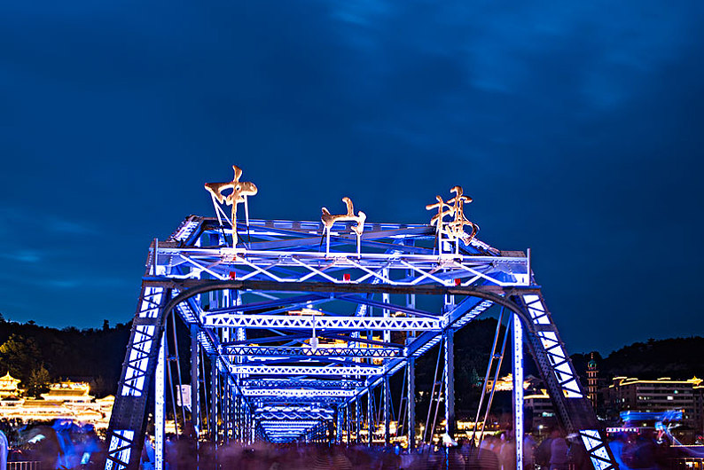 兰州中山桥夜景_高清图片_全景视觉