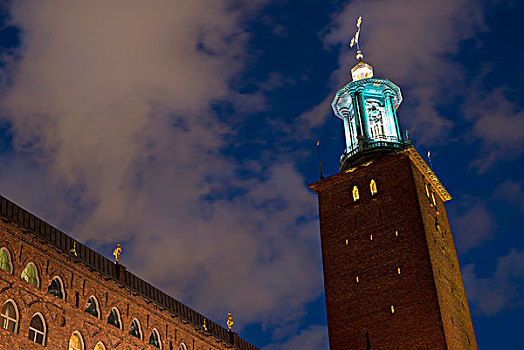 风景,斯德哥尔摩,市政厅,瑞典
