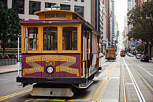 传统,有轨电车,旧金山,加利福尼亚,美国