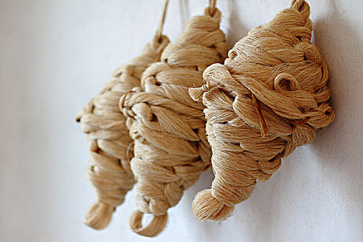 夏布生产-苎麻织线,线团
