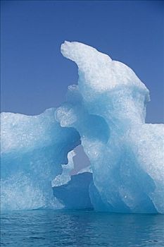 冰山,冰河,湖,阿拉斯加湾