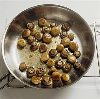 油炸,草菇,褐蘑菇