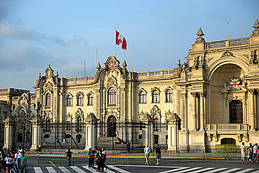 政府,宫殿,马约尔广场,广场,阿玛斯,世界遗产,利马,秘鲁,南美