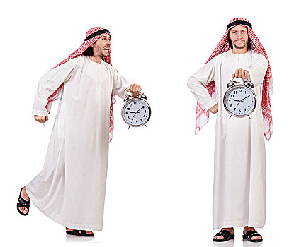 阿拉伯人,时间,概念,白色背景
