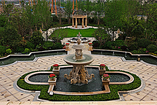 房地产欧式喷泉景观