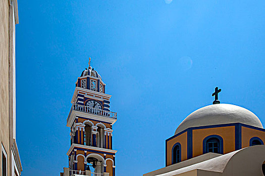 希腊雅典圣托里尼费拉教堂钟楼