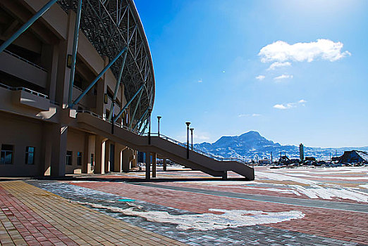 内蒙古全运会体育场外部的楼梯