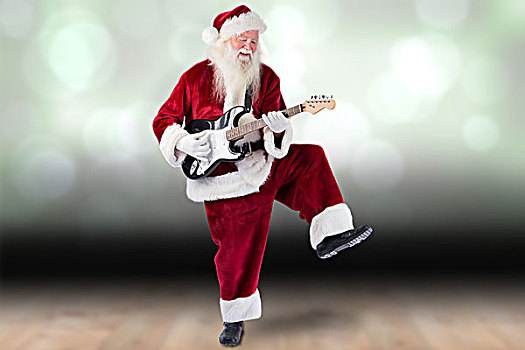 圣诞老人,有趣,吉他