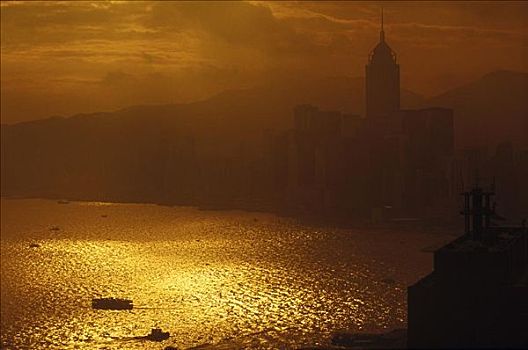 摩天大楼,水岸,香港