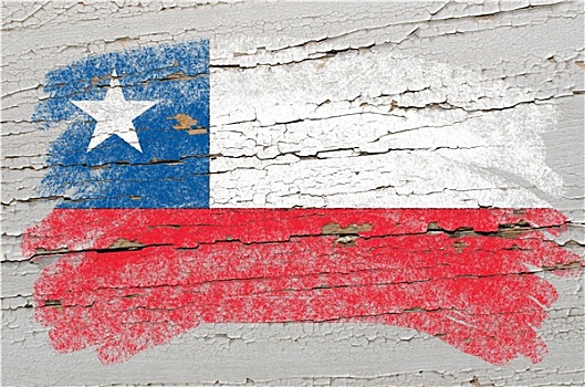 旗帜,智利,低劣,木质,纹理,涂绘,粉笔