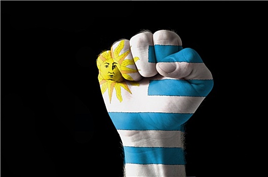 拳头,涂绘,彩色,乌拉圭,旗帜