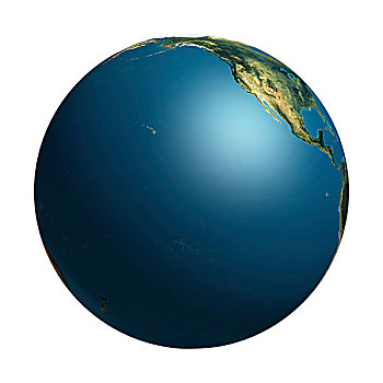地球,展示,太平洋,海洋,局部,北美,大陆,电脑制图
