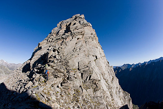 登山,途中,向上,阿尔卑斯山,提洛尔,奥地利