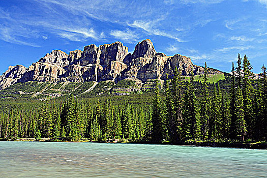 城堡山,弓河,弓形谷,班芙国家公园,艾伯塔省,加拿大