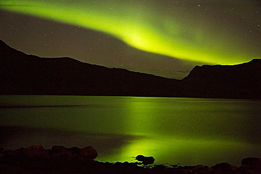 冰岛,极光,发光,海洋,星,黑山