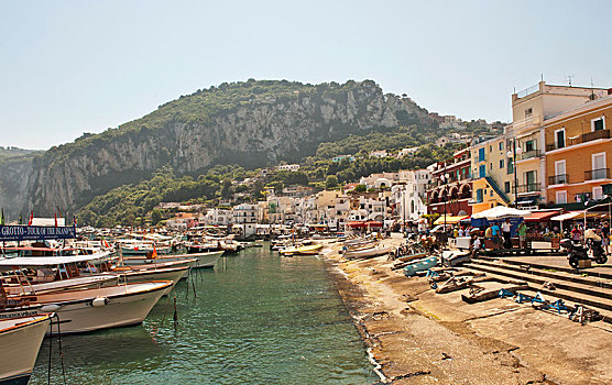 码头,大,港口,散步场所,船,卡普里岛,坎帕尼亚区,意大利,欧洲