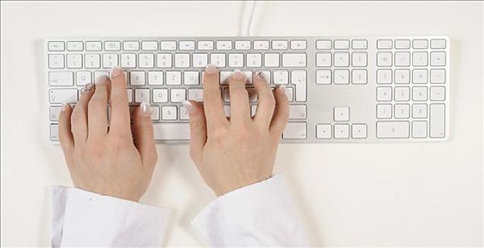 手,打字,苹果,键盘