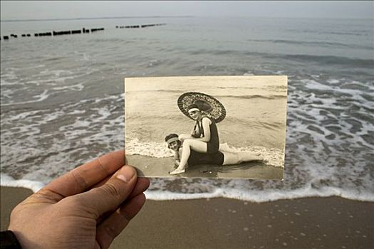 握着,明信片,20年代,正面,波罗的海